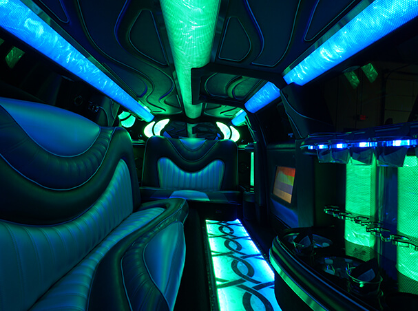 Stylish party bus interior