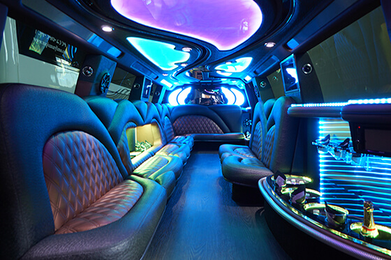 Limousine bus interior