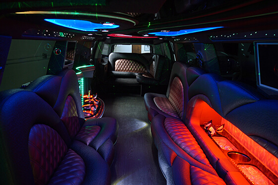 Limousine with moody lighting