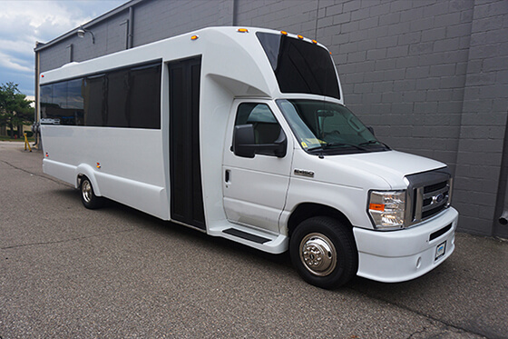 White Limo Bus exterior