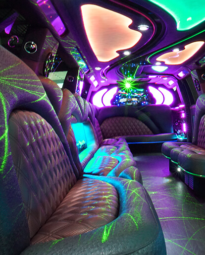 Inside a limousine